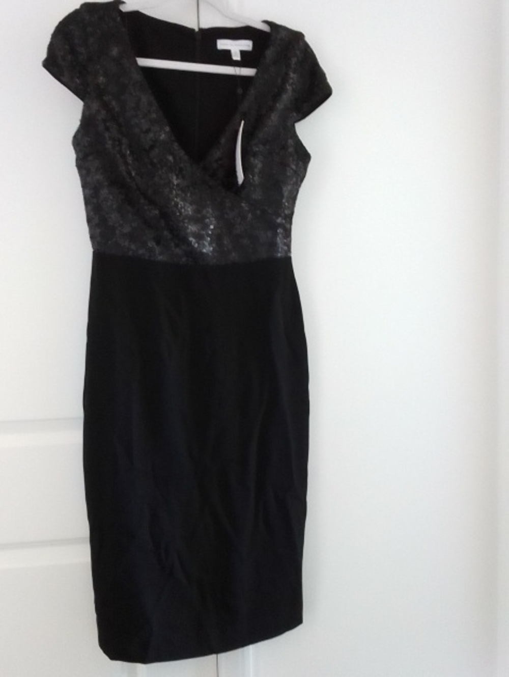 Dress the Population Black Sequin Bodice Midi Dress